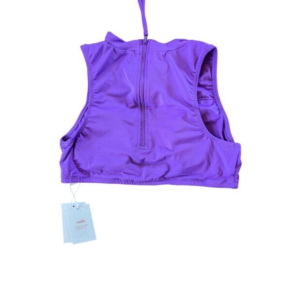 Andie Swim The Venice High Neck Top Violet Purple Size Medium - Picture 8 of 10
